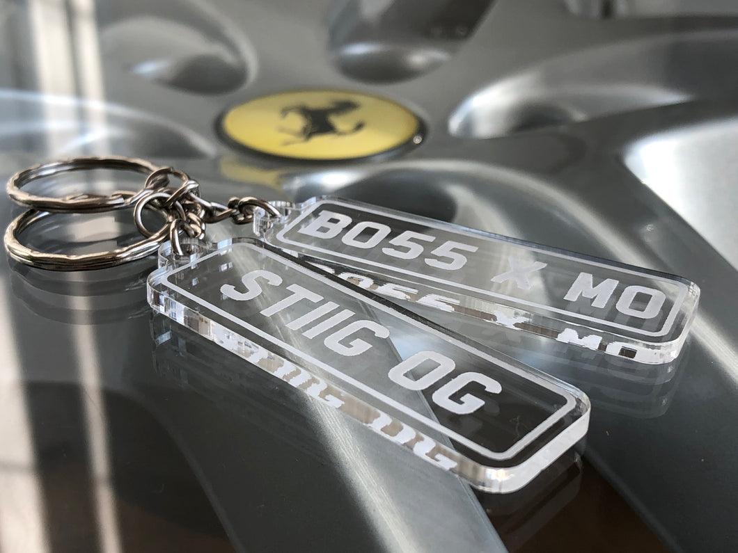 Engraved Reg Number Plate Keyring - Mod My Plates