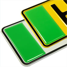 Load image into Gallery viewer, electric car side badges, green flash number plate badge, electric car green plates, mod my plates